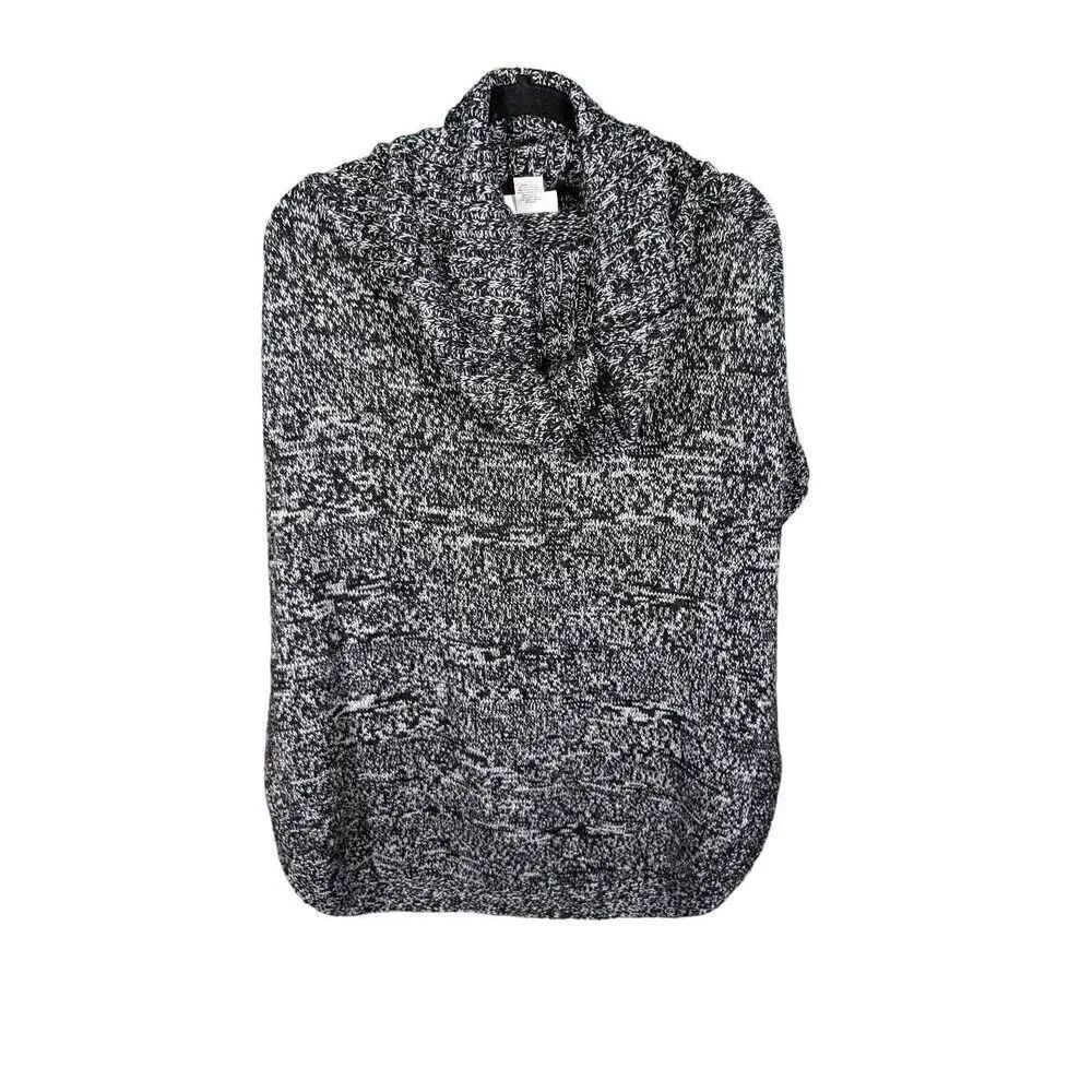 New York & Co Knitted Gray Mock Neck Pullover Poncho Women's Size L/XL